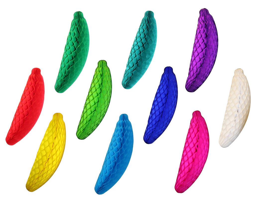 2-Pack 15 Inch Honeycomb Banana Decoration, Yellow
