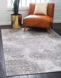 Unique Loom Sofia Collection Area Rug - Grand (6 1 x 9 Rectangle, Light Gray/ Ivory)