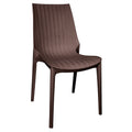 LeisureMod Kent Modern Outdoor Stackable Dining Chair (Brown)