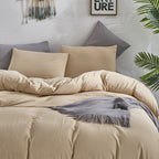 Clothknow Champagne Comforter Set King 3Pcs Beige Bedding Comforter Sets Light Brown Comforter King Size Taupe Comforter Soft Li