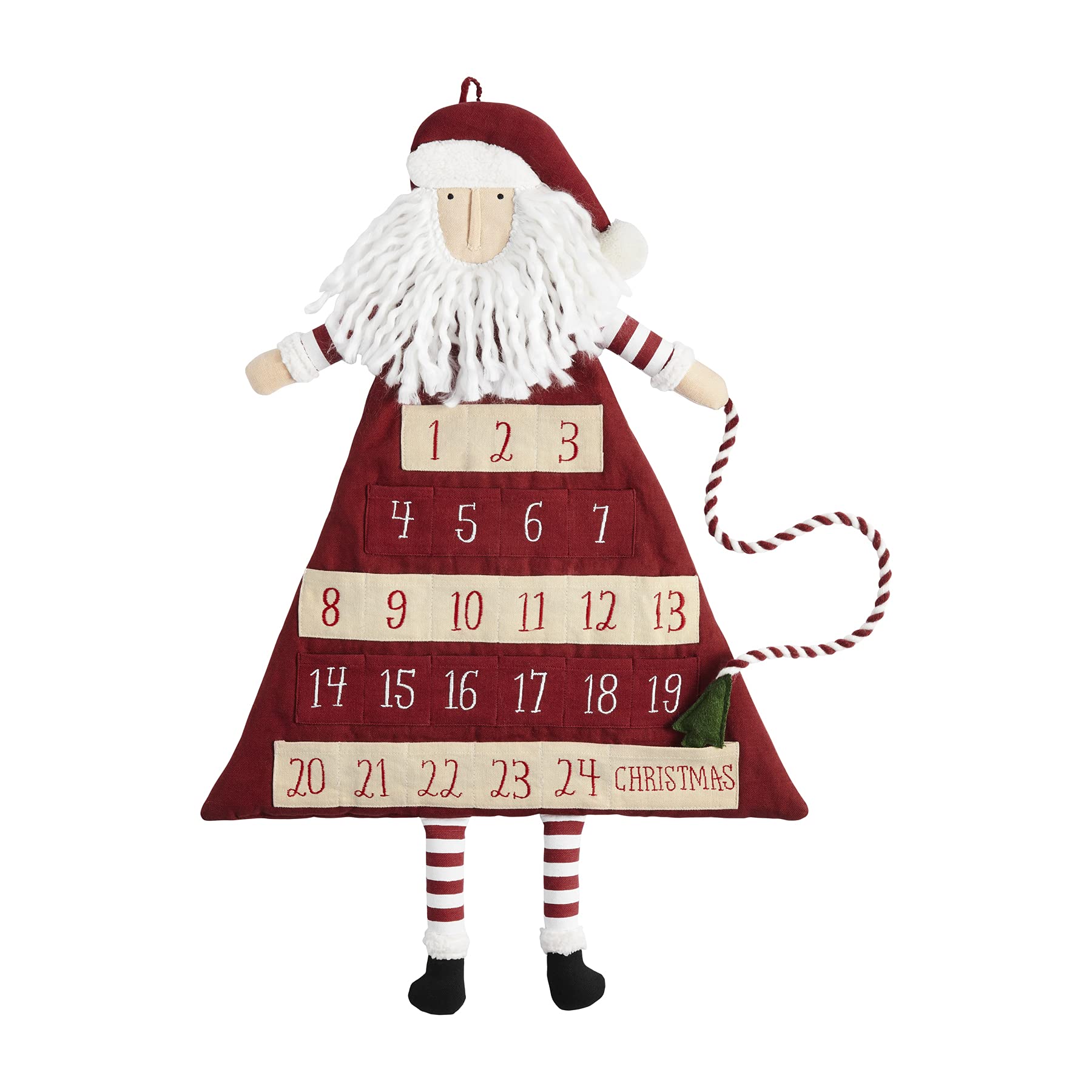 Mud Pie Children's Christmas Santa Advent Calendar, Red, 25' x 17'