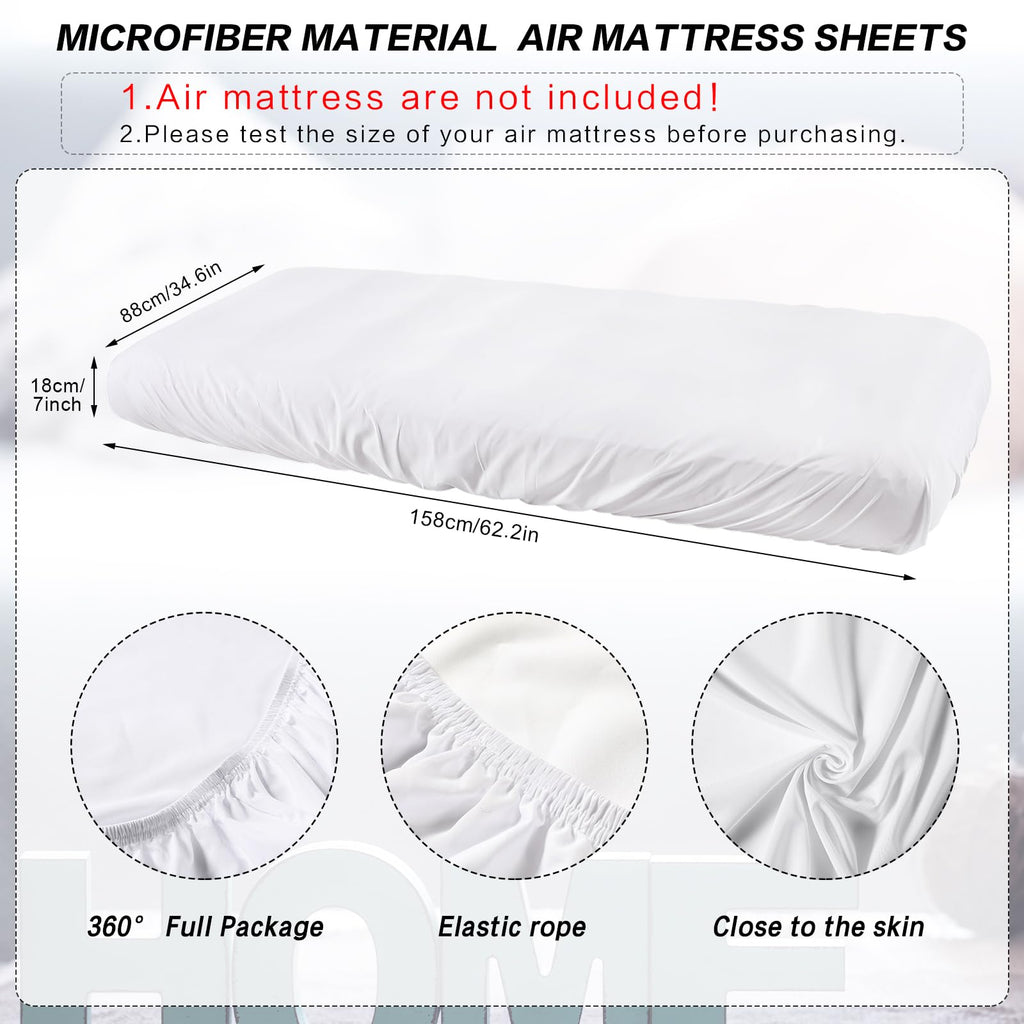 Breling Kids Air Mattress Fitted Sheets Compatible With Intex Cozy Kidz (Sheet Only) Toddler Inflatable Mattress Sheets For Kids Sleepover Party Travel Camping Air Mattress Airbed(White,1 Pcs)