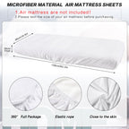 Breling Kids Air Mattress Fitted Sheets Compatible With Intex Cozy Kidz (Sheet Only) Toddler Inflatable Mattress Sheets For Kids Sleepover Party Travel Camping Air Mattress Airbed(White,1 Pcs)