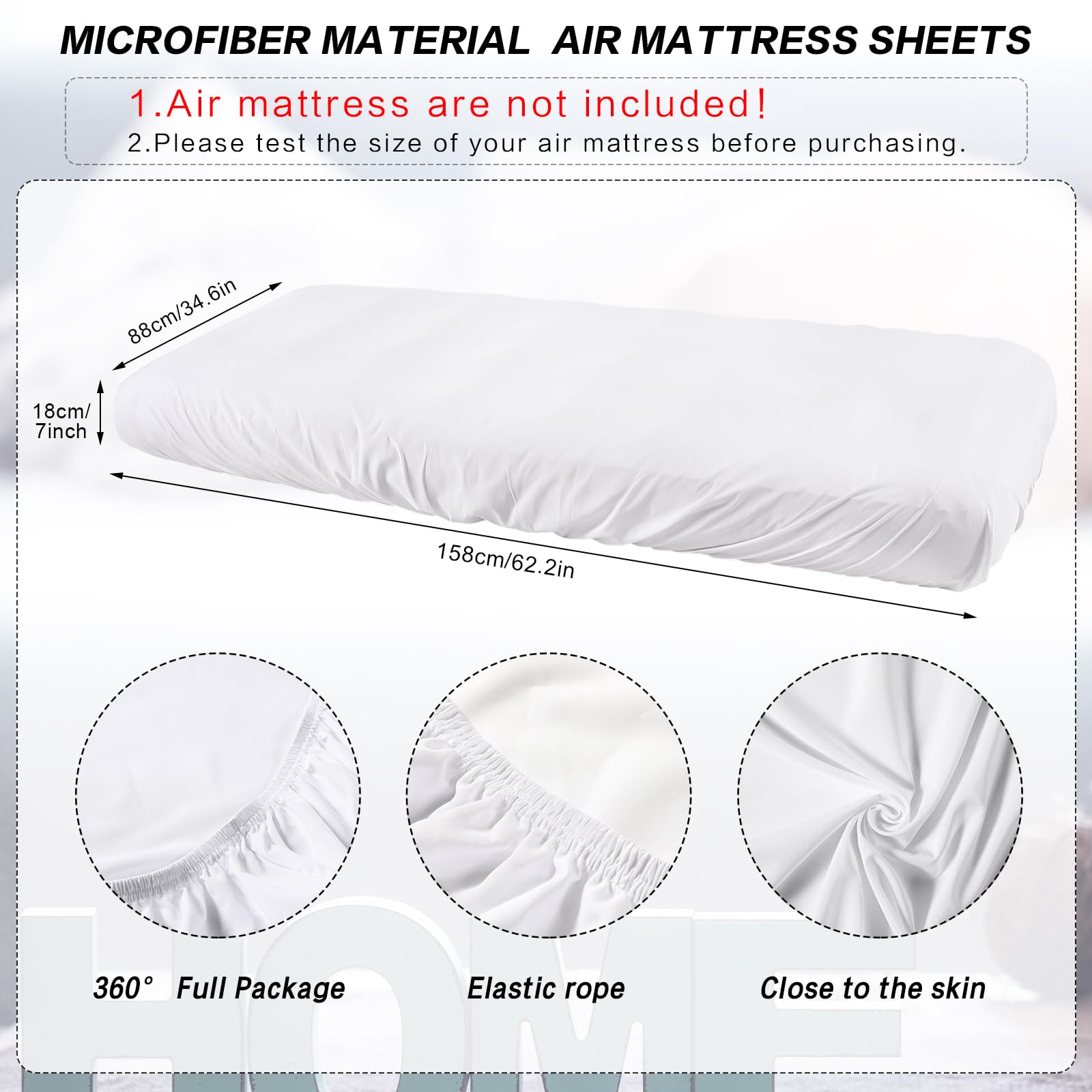 Breling Kids Air Mattress Fitted Sheets Compatible With Intex Cozy Kidz (Sheet Only) Toddler Inflatable Mattress Sheets For Kids Sleepover Party Travel Camping Air Mattress Airbed(White,1 Pcs)