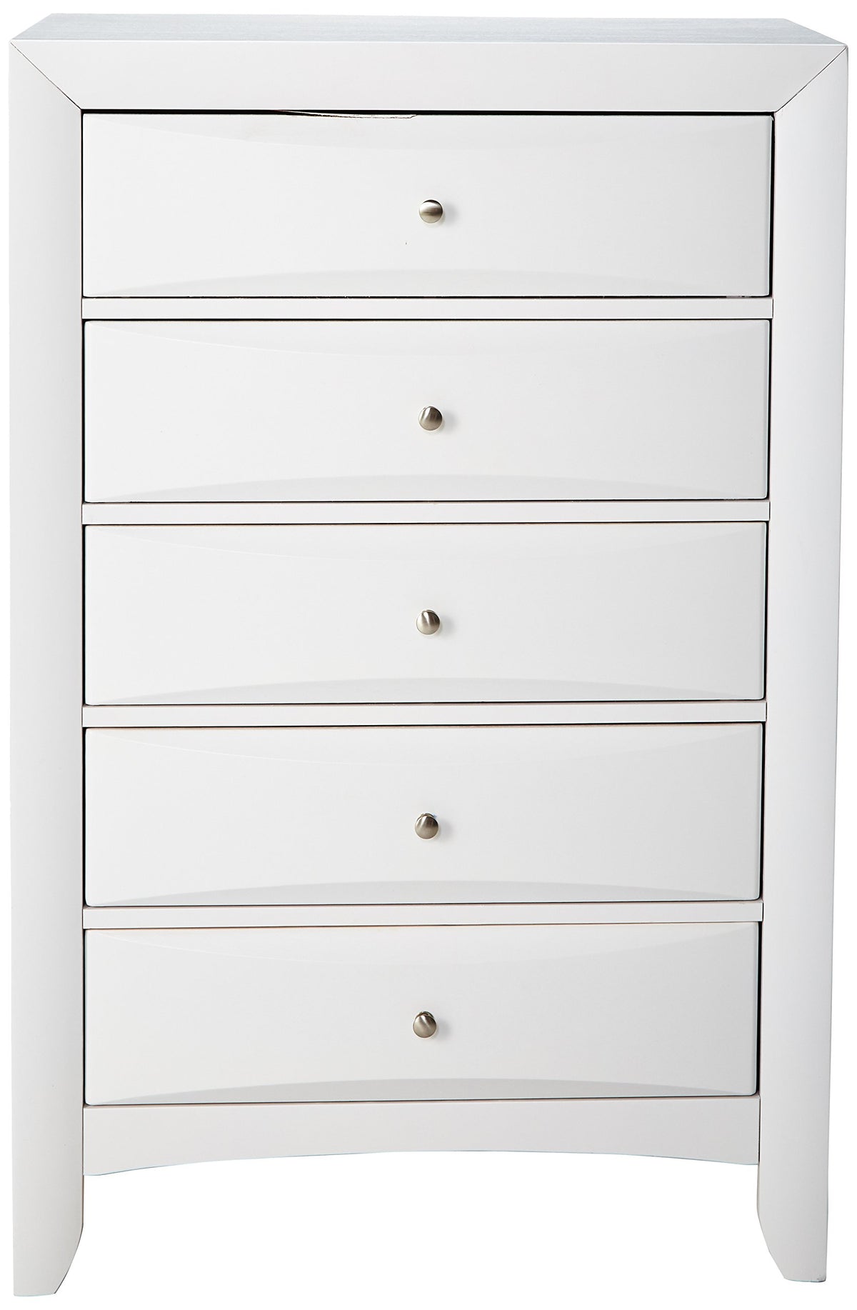 Acme Ireland 5 Drawer Wood Chest in White