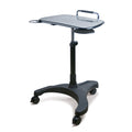 EHO Mobile Laptop Standing Desk Carts on Wheels, Pneumatic, Height Adjustable Rolling Stand, Sit to Stand Computer Cart, Easy As
