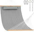 Lazy Daze Hammocks 12 FT Double Quilted Fabric Hammock with Spreader Bar and Detachable Pillow, 2 Person Double for Outside Pati