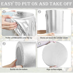 Saitimade Set Of 3 - Silver Cylinder Pedestal Stand Covers, Flexible Cylinder Stand Covers For Party, Wedding Or Birthday Event