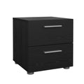 Austin 2 Drawer Nightstand, Black Woodgrain