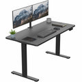 VIVO Electric 55 x 28 in Standing Desk, Memory Height Adjustment, 1B Series, Holds 220 lbs, One-Piece Black Top, Black Frame, DE
