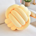 Lusjnge Decorative Throw Knot Pillow Ball For Home Chair Sofa Couch Bed Aesthetic Round Velvet Knotted Pillow Cushion (Yellow, 1