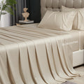 Hyprest King Size Sheet Set - Rayon Derived From Bamboo, Extra Deep Pocket Sheets Fits 18'-24' Thick Mattress, Beige Sheets Lu