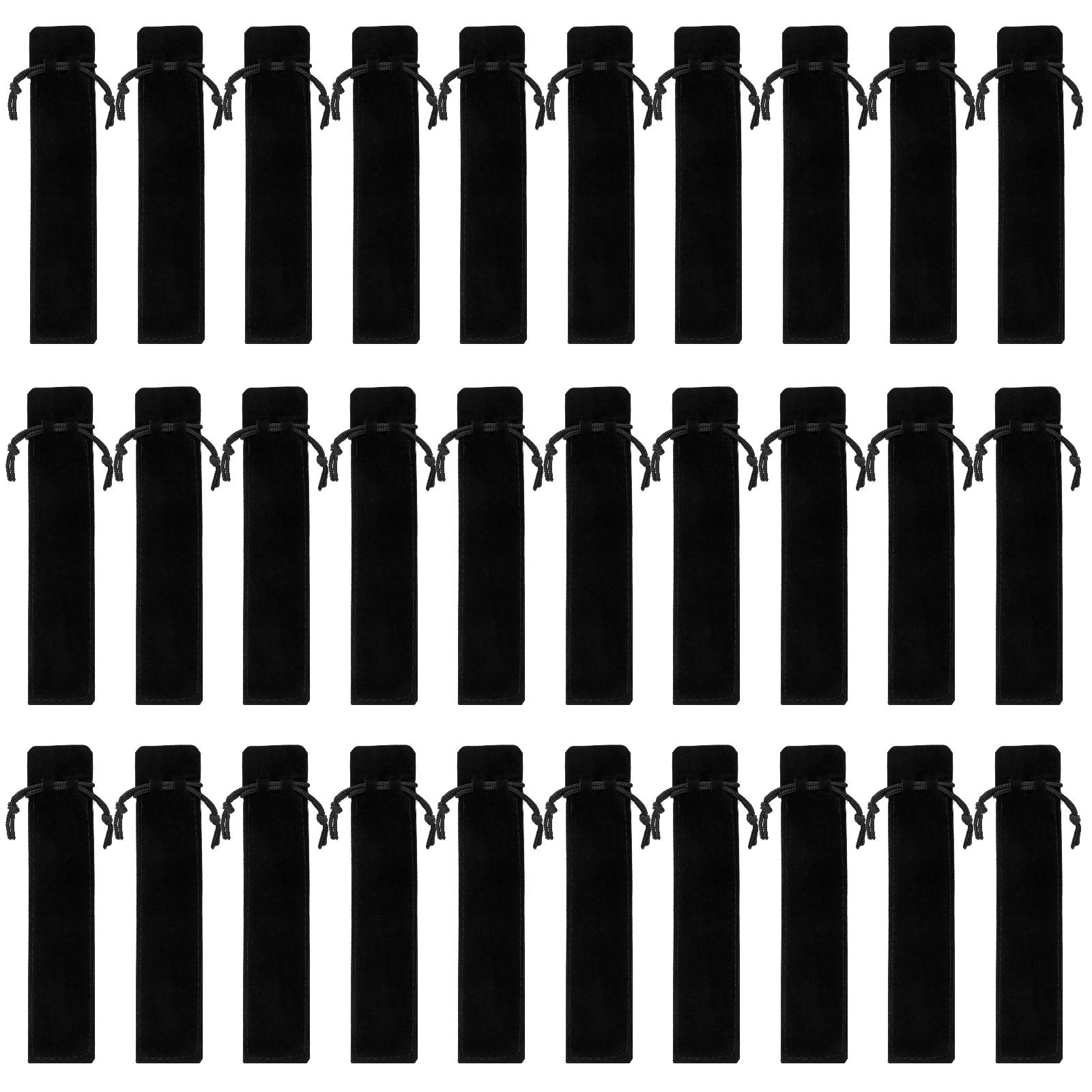 Sumersha 100Pcs Velvet Pen Pouch Drawstring Pen Bag Single Pen Sleeve Holder For Office Business Gift
