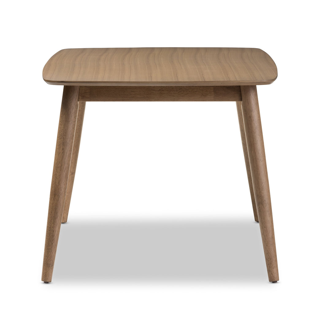 Baxton Studio Edna Mid-Century Dining Table French Oak Light Brown Finishing Wood Dining Table