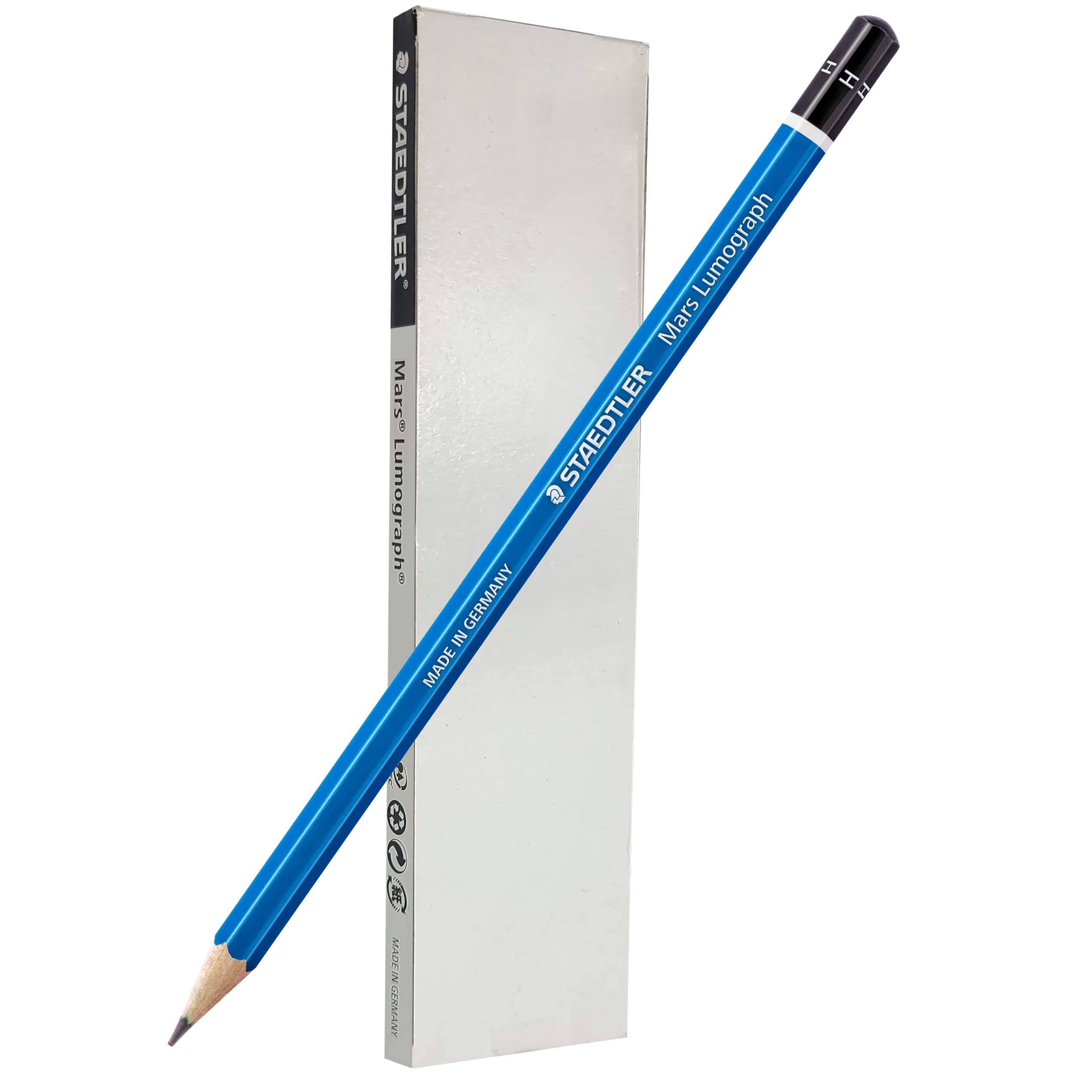 Staedtler Mars Lumograph H Graphite Art Drawing Pencil, 6 Pencils