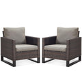 Belord Oversize Patio Chairs Set Of 2 Outdoor Wicker Dining Chairs, All-Weather Rattan Patio Club Chair Furniture Sets With Wate
