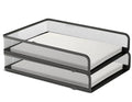 1Intheoffice Letter Trays For Desk Stackable, Front-Load Mesh Desk Tray Organizer, Black, 2 Pack