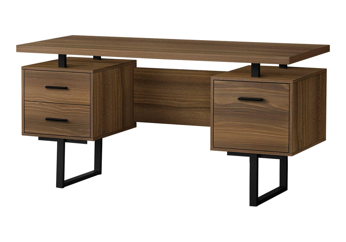 Monarch Specialties I 7625 Computer Desk, Home Office, Laptop, Left, Right Setup, Storage Drawers, 60 Inch  L, Work, Metal, Laminate