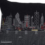 HomeRoots Grey 24' Black Dallas Nighttime Skyline Lumbar Decorative Pillow