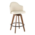 LumiSource Ahoy Counter Stools for Kitchen Counter in Walnut Wood and Faux Leather, Counter Height Stools, Counter Height Chairs