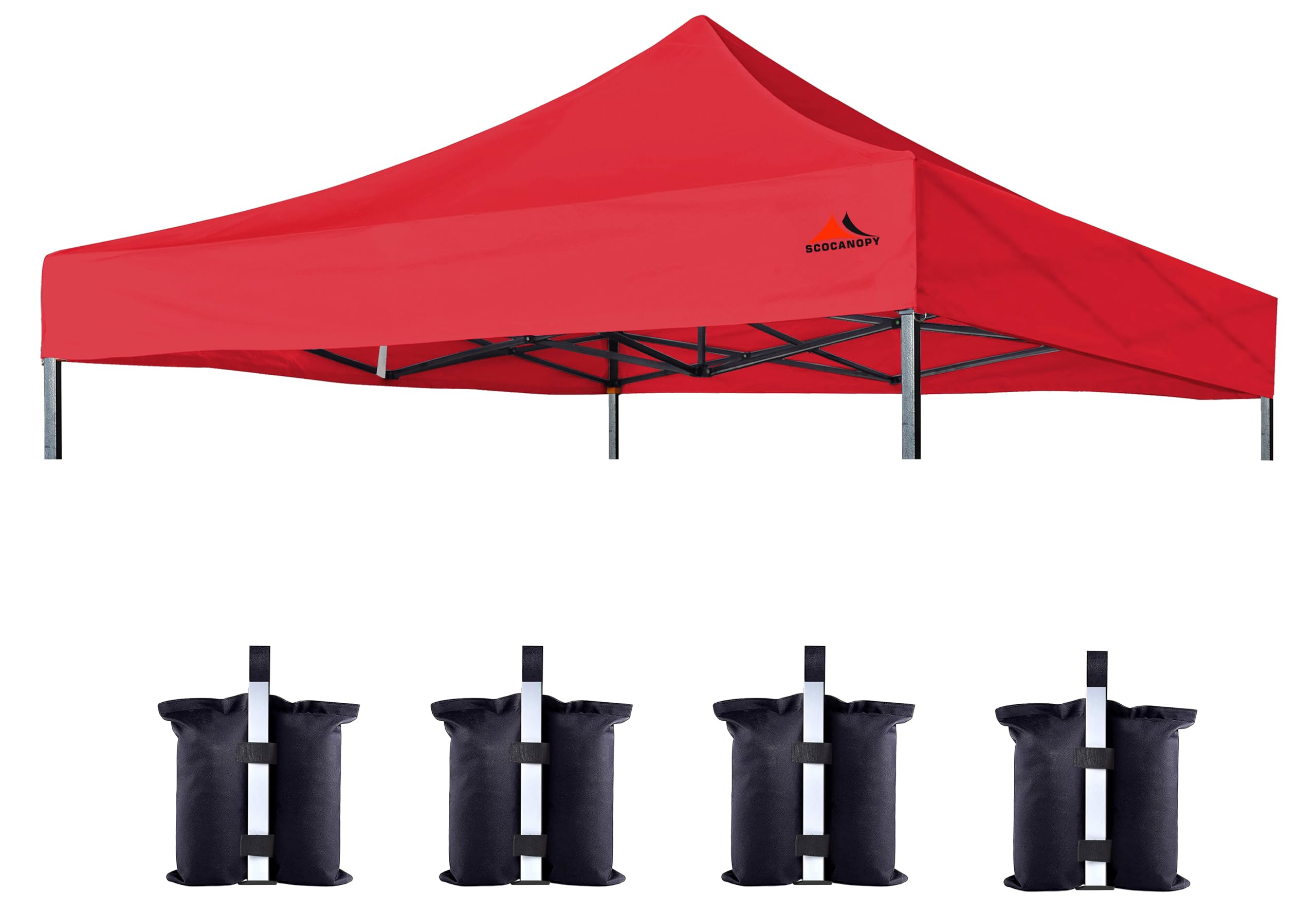 Scocanopy Commercial 8X8 Canopy Replacement Canopy Top,Canopy Cover Only (Red)