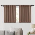 Ryb Home Bathroom Curtains Blackout - Thermal Insulating Privacy Small Window Curtains Short For Bedroom Basement Kitchen Kids Nursery Cabinet, Wide 42 X Long 30 Inches, 2 Panels, Mocha