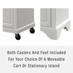Crosley Furniture Lafayette Wood Top Small Portable Rolling Kitchen Island Storage Cart, Microwave Stand, White