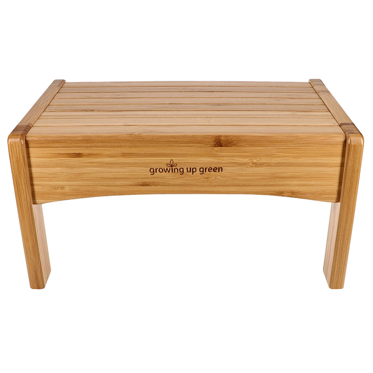 Growing Up Green Bamboo Bathroom Step Stool for Kids Using The Toilet and Sink - Kids Step Stool, Potty Training, Non-Slip, Bath