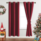 Jiuzhen Red Blackout Curtains For Bedroom - Light Blocking And Noise Reducing Grommet Curtains For Living Room Darkening Curtains, Set Of 2 Window Curtain Panels, 38 X 72 Inch Length
