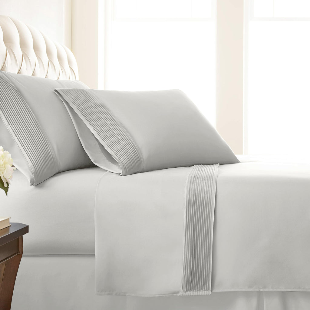 Southshore Fine Living, Inc. Twin Sheet Set, 3-Piece, 21'' Extra Deep Pocket Pleated Sheet Set, Twin Size | Flat Sheet, Fitted S