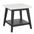 Steve Silver Vida White Marble Top End Table Black