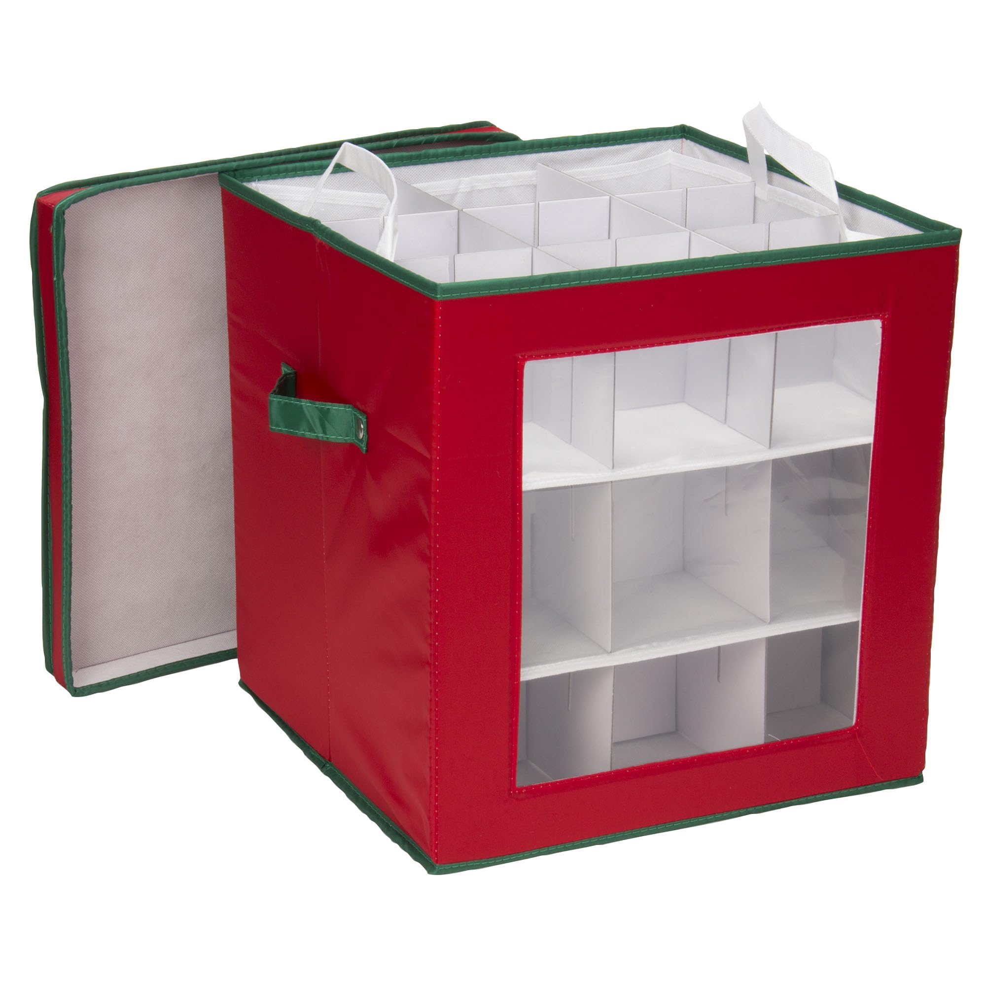 Household Essentials 24 inch Red Wreath Storage Container with Handles Green