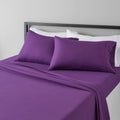 Amazon Basics Lightweight Super Soft Easy Care Microfiber 4-Piece Bed Sheet Set with 14-Inch Deep Pockets, King, Plum, Solid