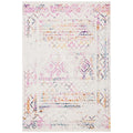 SAFAVIEH Tulum Collection Accent Rug - 2 x 5, Ivory & Fuchsia, Moroccan Boho Distressed Design, Non-Shedding & Easy Care, Idea
