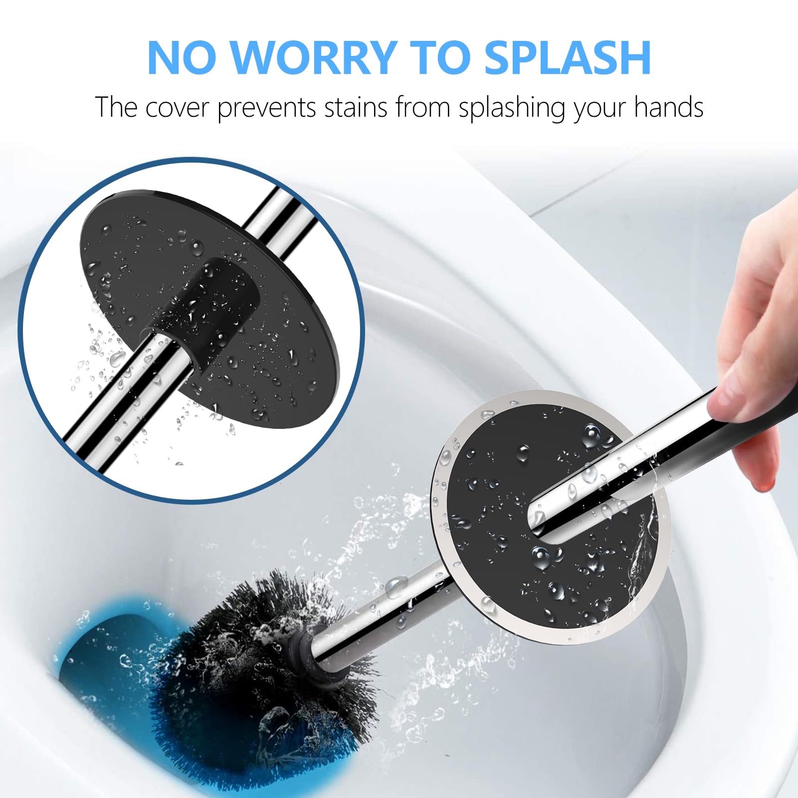 Setsail Toilet Brush, Compact Size Toilet Bowl Brush And Holder Toilet Brushes For Bathroom With 304 Stainless Steel Handle Toil
