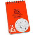 Rite In The Rain Weatherproof Top Spiral Notebook, 3' X 5', Orange Cover, Universal Pattern, 3 Pack (No. Or35-3)