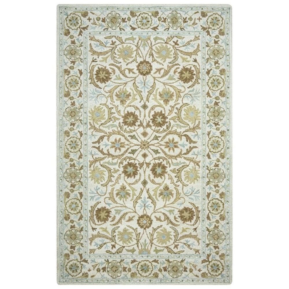 Rizzy Home Alora Decor Crypt 9' X 12' Border Blue/Ivory Hand-Tufted Area Rug