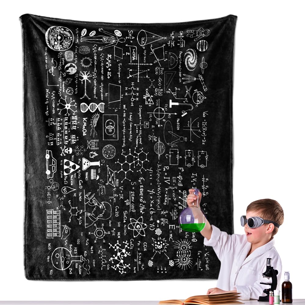 Science Formulas Chalkboard Math Physics Equation Blanket Flannel Throw Lightweight Super Soft Cozy Blankets For Couch Bed Sofa