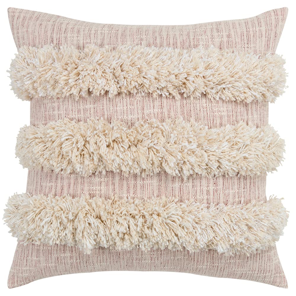 Rizzy Home Donny Osmond Stripe 20" X 20" Poly Pillow With Cotton Cover-Cream And Blush