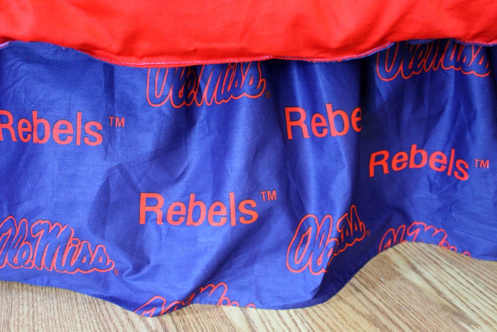College Covers Everything Comfy Mississippi Rebels Dust Ruffle Bed Skirt, Twin