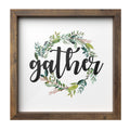 Barnyard Designs Gather Sign Rustic Primitive Country Farmhouse Home Decor Wall Sign 13 x 13   