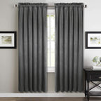 Stangh Super Soft Thick Velvet Curtains - Rod Pocket Top Room Darkening Window Treatment Velvet Drapes For Bedroom/Dining Room,