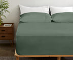 Gokotta 100% Bamboo Rayon Fitted Sheet With Pillow Cases, 300 Tc Super Soft Breathable Cooling Fitted Sheet Cal King Size With 4