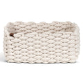Bigso Medium Storage Basket, OffWhite, Braided Rope Fabric Basket for Home and Office  Decorative Baskets for Organizing Bathr