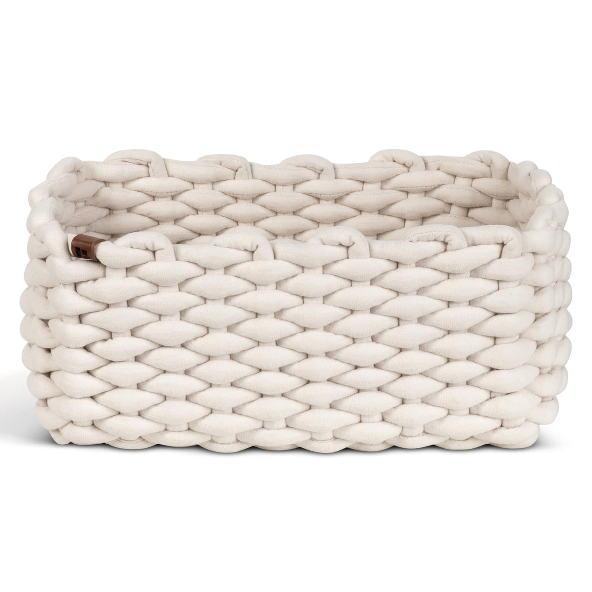 Bigso Medium Storage Basket, OffWhite, Braided Rope Fabric Basket for Home and Office  Decorative Baskets for Organizing Bathr