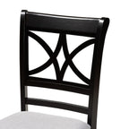 Baxton Studio Clarke Modern Fabric Dining Chair, Grey and Espresso Brown, 4/Set (166-10759-HiT)