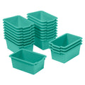 ECR4Kids Scoop Front Storage Bin, Multipurpose Organization, Emerald, 20-Piece
