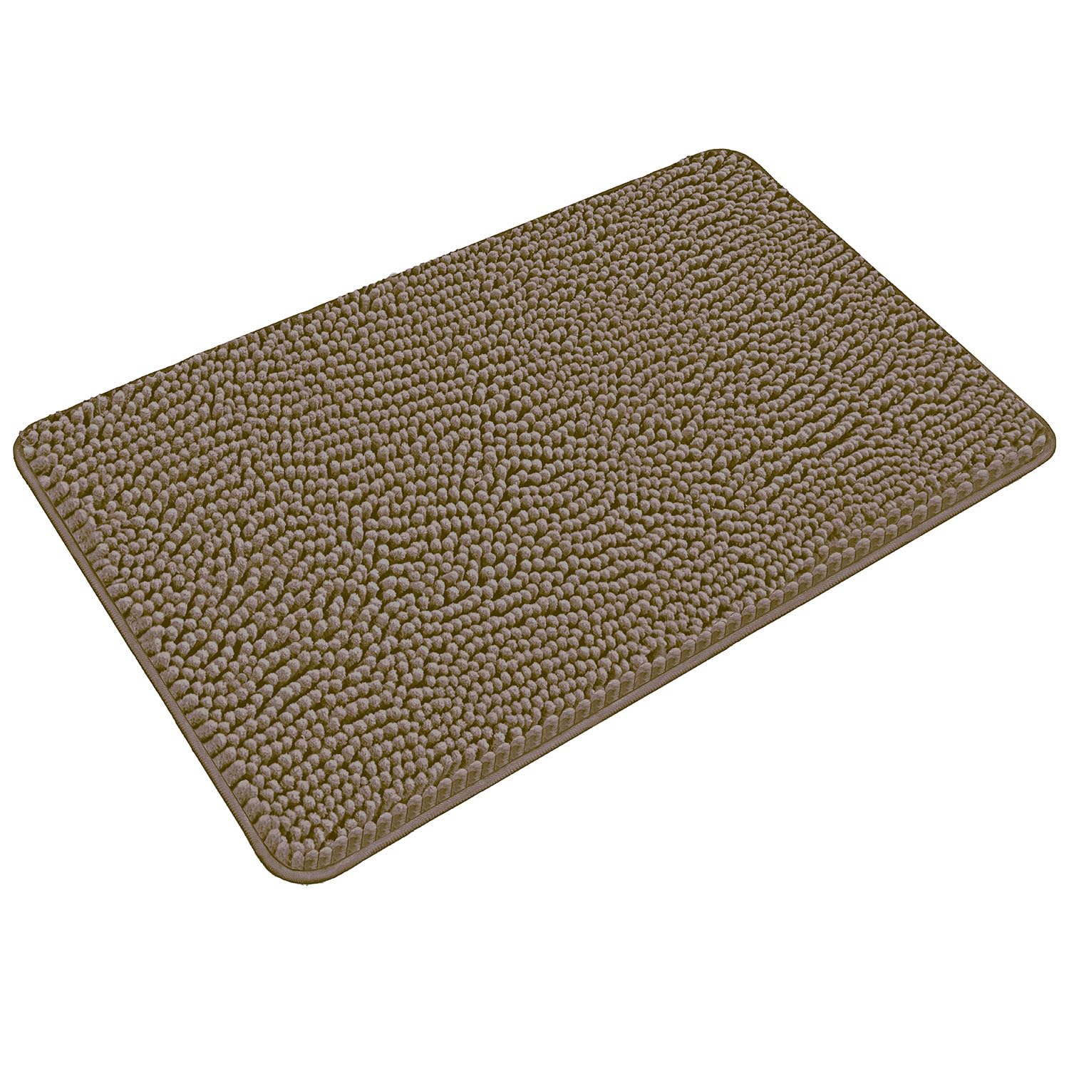 Yeaban Taupe Bathroom Rugs - Thick Chenille Bath Mats | Absorbent and Washable Bath Rug Non-Slip, Plush and Soft Rugs for Bathro