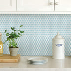 Inhome Nh2959 Penny Tile Peel & Stick Backsplash Tiles, Blue