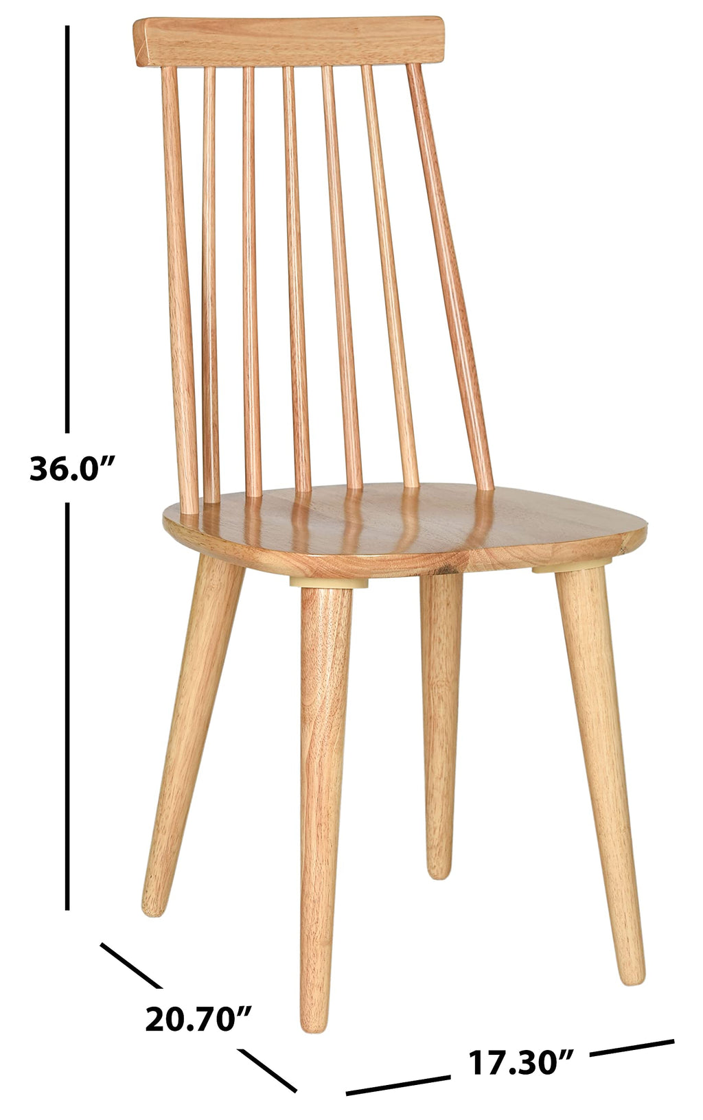 Safavieh American Homes Collection Burris Country Farmhouse Natural Spindle Side Chair, Wood (Set Of 2)